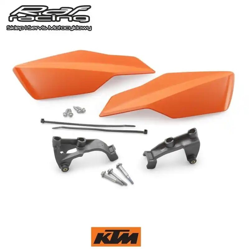 KTM Osłony dłoni listki + zestaw montażowy 2023- kolor pomarańczowy A49002979000EB Wysoka jakość