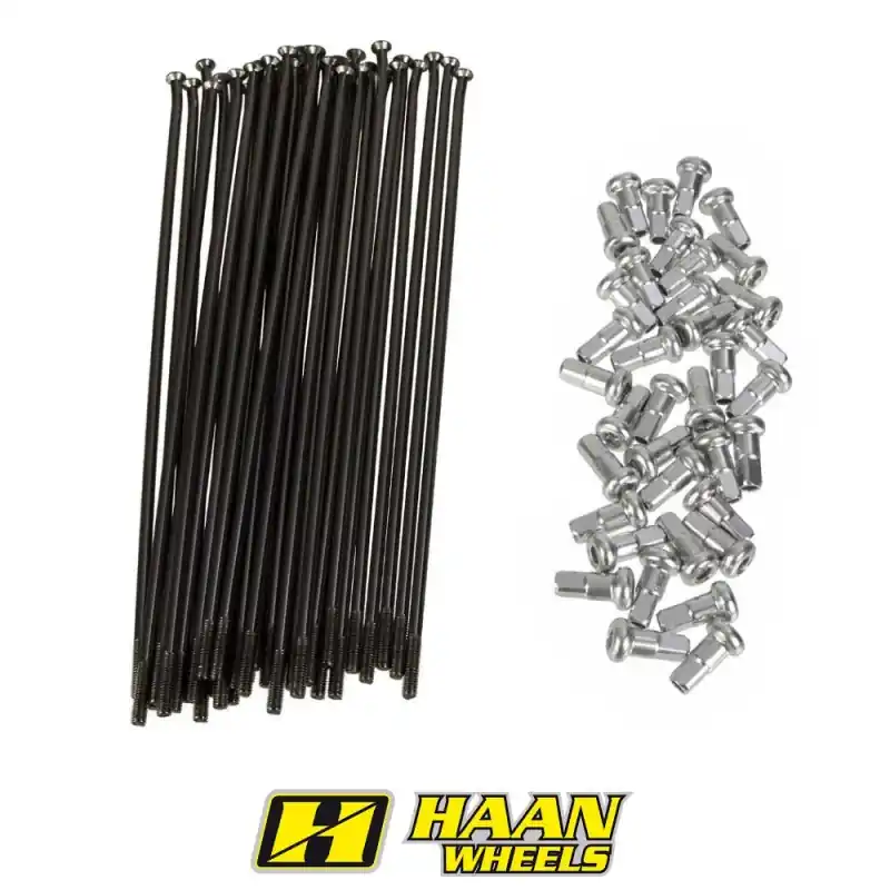 Premium Haan Wheels Kpl. Szprych koła tył 18" KTM Husqvarna Gas Gas 36 szt. czarne