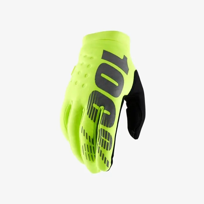 Ograniczona ilość 100 PROCENT RĘKAWICE CROSS/ENDURO BRISKER SOFTSHELL KOLOR ŻÓŁTY FLUO ROZMIAR S STARY KOD 10016-004-10