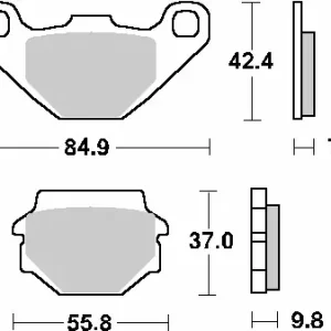 Oferta czasowa SBS KLOCKI HAMULCOWE KH67 STREET STANDART CERAMIC KOLOR CZARNY