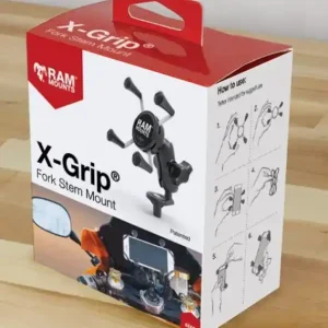 Bestseller Uniwersalny uchwyt X-Grip™ do przenośnych urządzeń np. smartfon lub nawigacja samochodowa montowany w trzon widelca w motocyklu