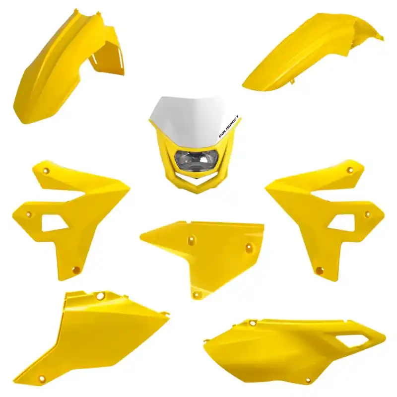 Ostatnia szansa POLISPORT KOMPLET PLASTIKÓW SUZUKI DR-Z 400 (DRZ400) ‘00-‘24 W ZESTAWIE LAMPA PRZEDNIA (RESTYLING) KOLOR ŻÓŁTY