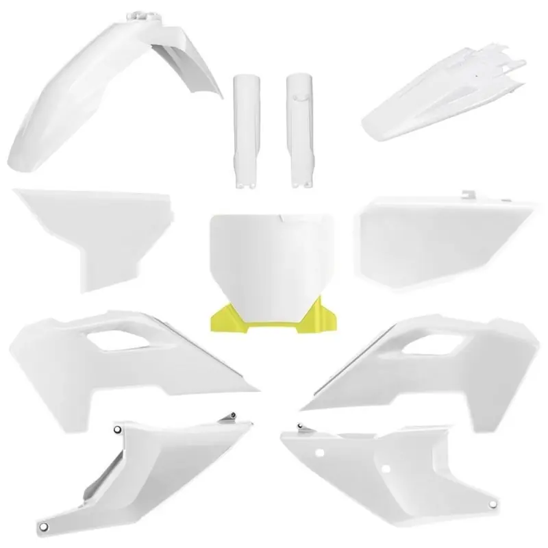 POLISPORT KOMPLET PLASTIKÓW (FULL KIT) HUSQVARNA TC/FC ‘23-‘25 W ZESTAWIE TABLICA PRZEDNIA (8671700001) I OSŁONY AMORTYZARORÓW (8352500001) KOLOR BIAŁY Niska cena
