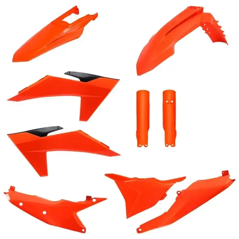 Obniżka ceny POLISPORT KOMPLET PLASTIKÓW (FULL KIT) KTM EXC/EXC-F/XC-W/XC-WF TBI ‘24-‘25 W ZESTAWIE OSŁONY AMORTYZATORÓW (8352500001) KOLOR POMARAŃCZOWY OEM