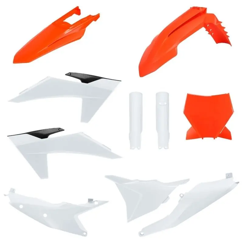 POLISPORT KOMPLET PLASTIKÓW (FULL KIT) KTM SX/SX-F/XC/XC-F ‘23-‘24 W ZESTAWIE TABLICA PRZEDNIA (8672000001) I OSŁONY AMORTYZATORÓW (8352500001) KOLOR POMARAŃCZOWY OEM Wysoka jakość