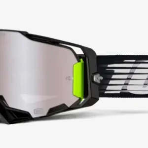 100 PROCENT GOGLE ARMEGA HIPER LIGHTSPEED - MIRROR SILVER FLASH LENS - KOLOR CZARNY/BIAŁY SZYBKA SREBRNE LUSTRO Oferta limitowana