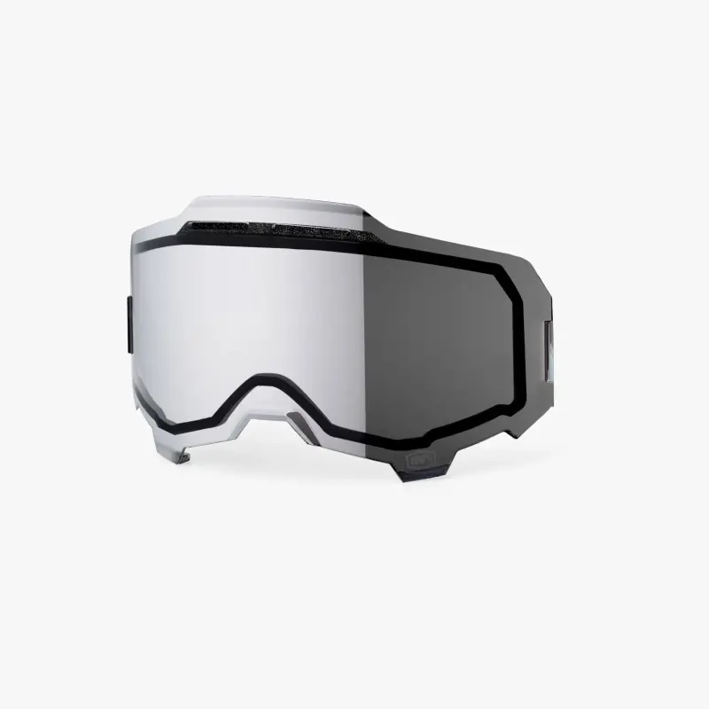 100 PROCENT ARMEGA REPLACEMENT LENS - DUAL PANE VENTED SILVER LENS - SZYBA/SZYBKA PODWÓJNA WENTYLOWANA DO GOGLI ARMEGA KOLOR SREBRNE LUSTRO Premium