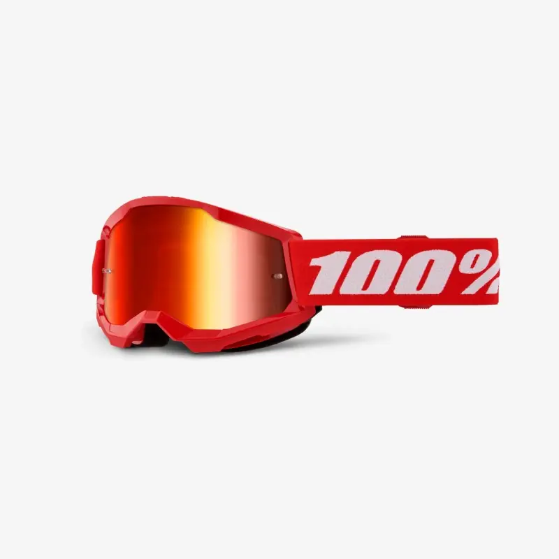 100 PROCENT GOGLE STRATA 2 YOUTH JUNIOR RED - MIRROR RED LENS - KOLOR CZERWONY/BIAŁY SZYBKA CZERWONE LUSTRO Oferta czasowa
