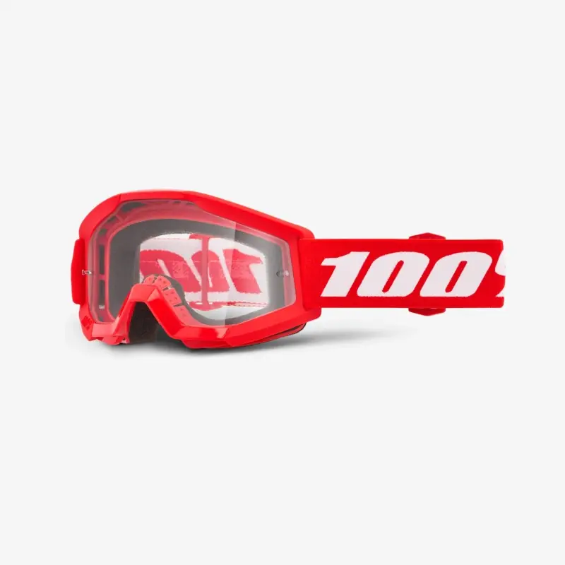 100 PROCENT GOGLE STRATA MINI RED JUNIOR / KID / DZIECIĘCE KOLOR CZERWONY/CZARNY SZYBKA PRZEŹROCZYSTA Popularny