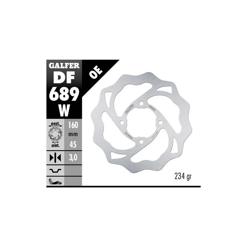 Oferta limitowana GALFER TARCZA HAMULCOWA TYŁ KTM 65 SX ‘98- ‘22, GAS GAS MC 65 ‘21-22 (160X45X3) (4X6,5MM) WAVE