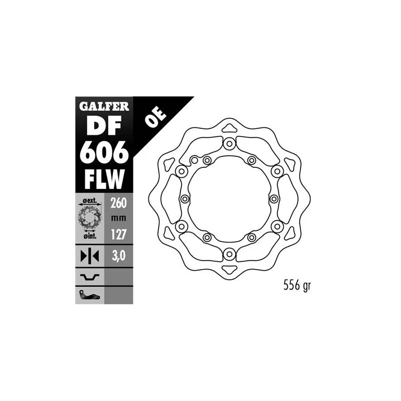 GALFER TARCZA HAMULCOWA PŁYWAJĄCA 260MM KTM WSZYSTKIE MODELE, HUSABERG (NG140) Tylko do końca tygodnia