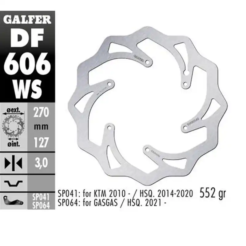 Oferta czasowa GALFER TARCZA HAMULCOWA PRZÓD KTM SX/EX, HUSABERG,HUSQVARNA,GAS GAS WAVE (270X127X3MM)