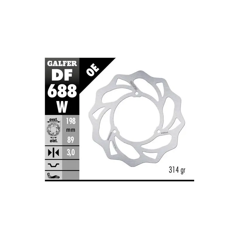 Darmowy zwrot GALFER TARCZA HAMULCOWA PRZÓD KTM SX 65 ‘98- ‘24; HUSQVARNA TC 65 ‘17- ‘24; GAS GAS MC 65 ‘21- ‘24 (198X89X3MM) (3x6,5MM) WAV