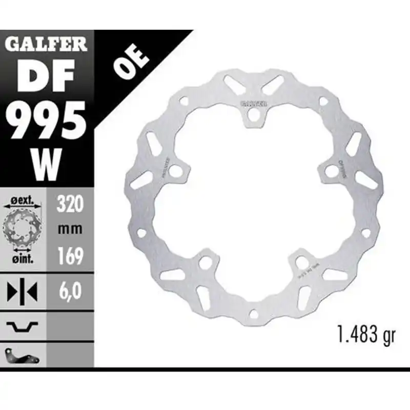 GALFER TARCZA HAMULCOWA PRZÓD HARLEY-DAVIDSON (320X169X6) (WAVE) (PATRZ OPIS) Tani