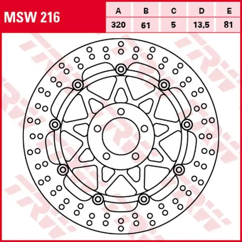 Bestseller TRW ZF TARCZA HAMULCOWA PRZÓD KAWASAKI ZX-7R/RR ‘96- ‘02, ZXR 750 ‘91- ‘95, ZX-9R ‘94- ‘04, ZZR 1100 ‘93- ‘01, ZX-12R ‘00-