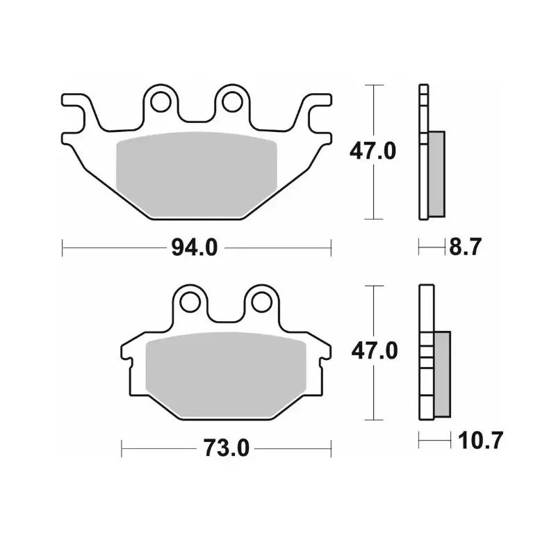 SBS KLOCKI HAMULCOWE KH377 STREET STANDART CERAMIC KOLOR CZARNY YAMAHA MT 125 14-, YZF 125 08-18, TYŁ Nowy