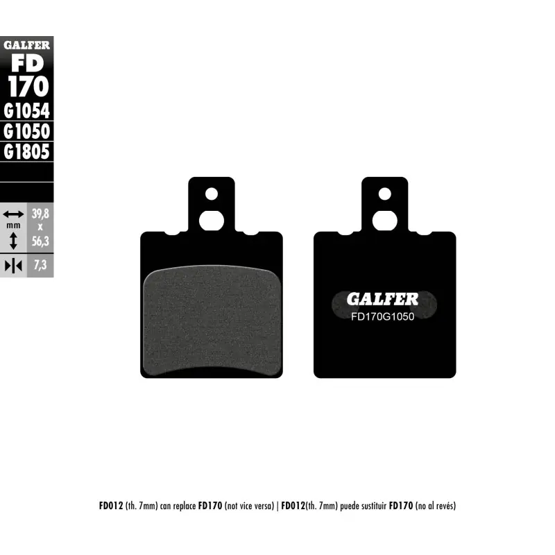 Zniżka GALFER KLOCKI HAMULCOWE KH047 PÓŁMETALICZNE (GRUBOŚĆ 7,3MM) SCOOTER