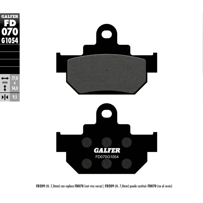 GALFER KLOCKI HAMULCOWE KH106/2 PÓŁMETALICZNE (GRUBOŚĆ 9,5MM) Rabat