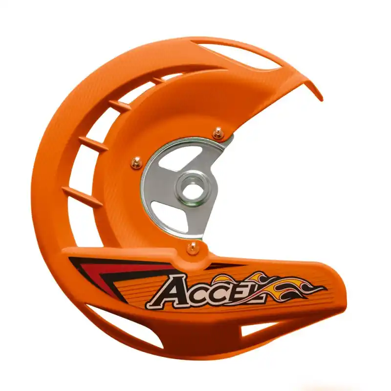 ACCEL OSŁONA TARCZY HAMULCOWEJ PRZÓD KTM SX/SXF ‘03-‘14, EXC, EXCF ‘03-‘15 KOLOR POMARAŃCZOWY (FDG-05OR) Do wyczerpania zapasów