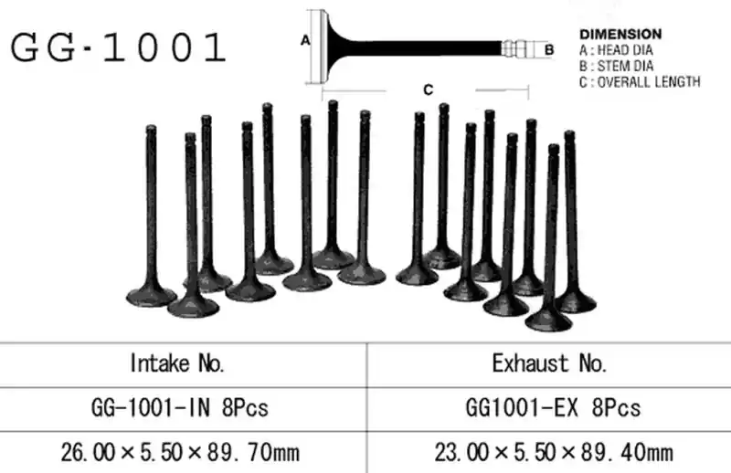 Obniżka ceny VESRAH ZAWÓR SSĄCY HONDA VF 750F 82-86, VF 750C 82-84, VF 750S 82-84 (26,0X5,50X89,7MM) (OEM 14711-MB0-000) (1SZT.) (MADE IN JAPAN)