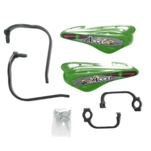 ACCEL OSŁONY RĄK (HANDBARY) Z MOCOWANIEM ALUMINIOWYM STRONG (22+28MM) MOCOWANIE 2 PUNKTOWE (ALU-CZARNY, PLASTIK-ZIELONY) Okazja