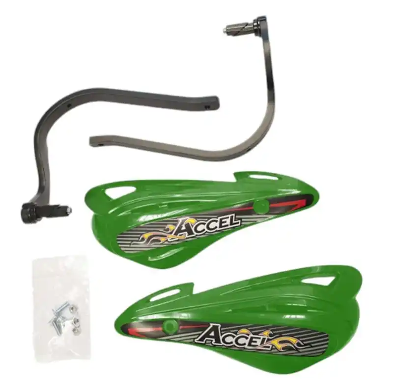 Oferta ACCEL OSŁONY RĄK (HANDBARY) Z MOCOWANIEM ALUMINIOWYM ATV (22+28MM) (ALU-CZARNY, PLASTIK-ZIELONY) - PROMOCJA