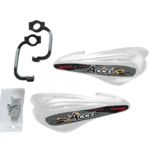 Niska cena ACCEL OSŁONY RĄK (HANDBARY) Z MOCOWANIEM ALUMINIOWYM MX (22+28MM) (ALU-CZARNY, PLASTIK-BIAŁY)