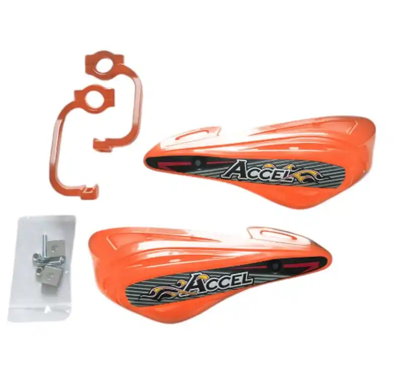 Oferta limitowana ACCEL OSŁONY RĄK (HANDBARY) Z MOCOWANIEM ALUMINIOWYM MX (22+28MM) (ALU-POMARAŃCZOWY, PLASTIK-POMARAŃCZOWY) - PROMOCJA
