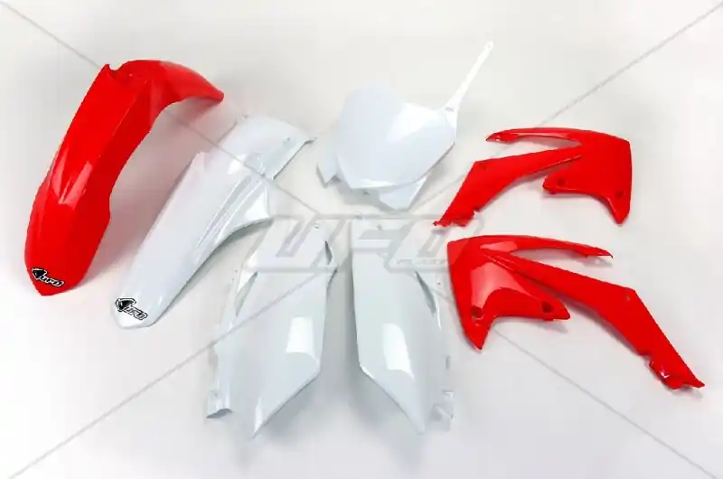 Zamów teraz UFO KOMPLET PLASTIKÓW HONDA CRF 250R ‘11-‘13, CRF 450R ‘11-‘12 KOLOR OEM (CZERWONY/BIAŁY) (HO115E999)