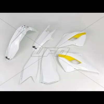 Zamów dziś UFO KOMPLET PLASTIKÓW HUSQVARNA TE/FE 125/250/300/350/450 ‘15-‘16 KOLOR OEM ‘15 (BIAŁY/ŻÓŁTY) (HU615E999)