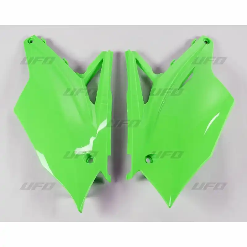Wysoka jakość UFO BOCZKI TYLNE KAWASAKI KXF 250 17-19, KXF 450 16-18 KOLOR ZIELONY FLUO