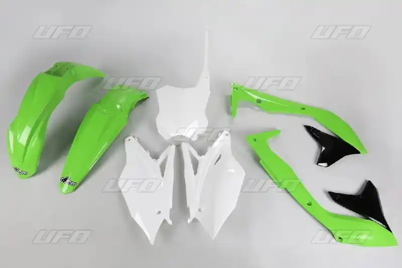 Cena promocyjna UFO KOMPLET PLASTIKÓW KAWASAKI KXF 450 ‘16-‘17 KOLOR OEM (ZIELONY/BIAŁY/CZARNY) (KA223E999)