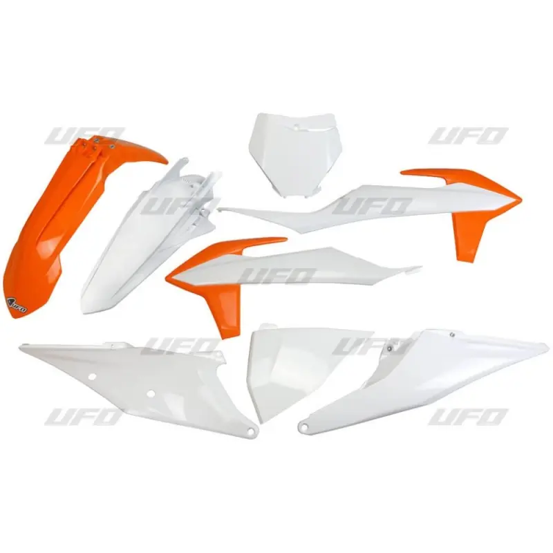 Zamów dziś UFO KOMPLET PLASTIKÓW KTM SX 125/150/250 ‘19-‘22, SXF (SX-F) 250/350/450 ‘19-‘22 KOLOR OEM (POMARAŃCZOWY/BIAŁY) (KT522E999)