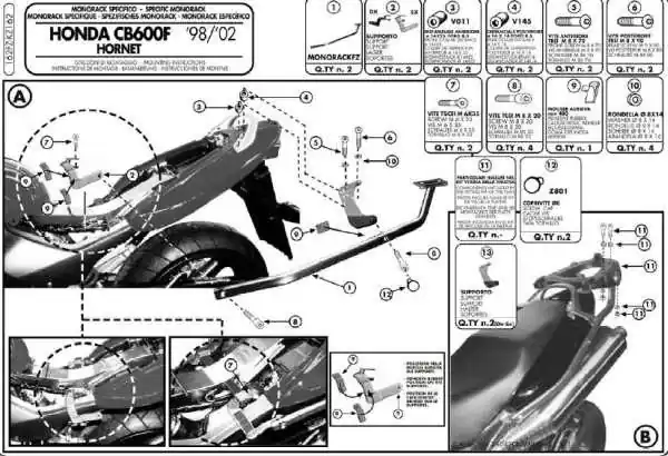 Sprawdź teraz KAPPA STELAŻ KUFRA CENTRALNEGO HONDA HORNET 600 (98-02) ( BEZ PŁYTY )