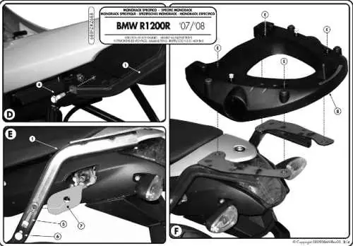 KAPPA STELAŻ KUFRA CENTRALNEGO BMW R 1200R (06-10) ( BEZ PŁYTY ) Zamów dziś