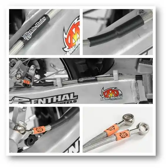 Cena promocyjna MOTO-MASTER PRZEWÓD HAMULCOWY W STALOWYM OPLOCIE PRZÓD GASGAS, HUSQVARNA, KTM EXC/EXCF 250/300/450 ‘01- (PATRZ OPIS TOWARU) ENDURO