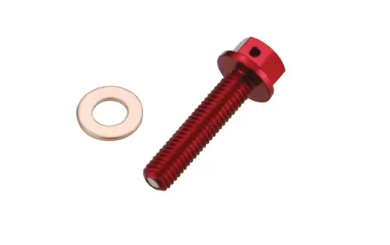 Popularny ACCEL KOREK SPUSTOWY OLEJU HONDA CRF 150 R ‘07-‘16 ( Z MAGNESEM) KOLOR CZERWONY (MDP-01RD) - PROMOCJA
