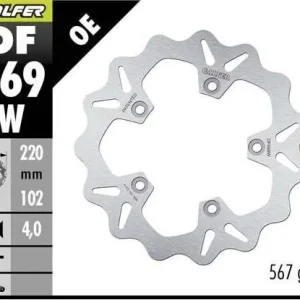GALFER TARCZA HAMULCOWA TYŁ APRILIA RS 125/250/457/660 ‘92-‘24; RSV 1000 MILLE ‘98-‘00; RSV 1000 TUONO ‘02-; (WAVE FIXED) (220X102X5MM) Ograniczona ilość