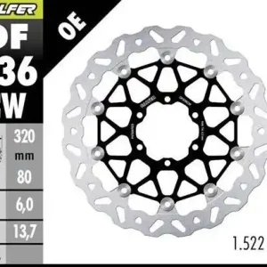 Rabat GALFER TARCZA HAMULCOWA PRZÓD BMW M 1000R ‘23-; M 1000RR ‘21-; M 1000XR ‘24-; S 1000R ‘21- ; S 1000RR ‘19-; S 1000XR ‘20- (WAVE FLOATING) (320X80X5MM)