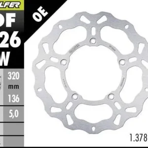 GALFER TARCZA HAMULCOWA TYŁ BMW K 1600GT ‘11; K 1600 GRAND AMERICA ‘18- (WAVE FIXED) (320X136X5MM) Tani
