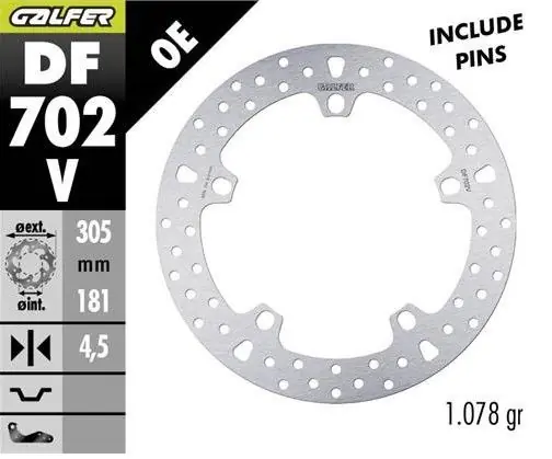 GALFER TARCZA HAMULCOWA PRZÓD BMW R 850/1100/1150/1200 (305X181X4,8) (NG1044) Premium