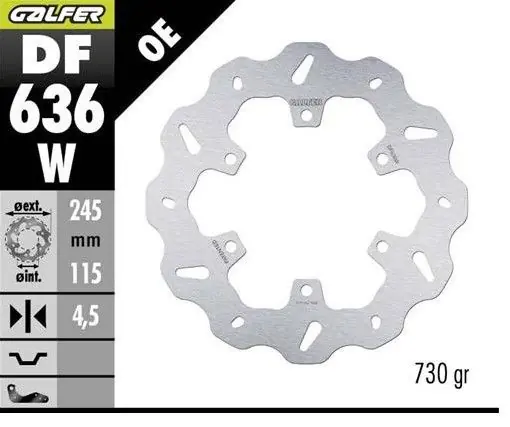 GALFER TARCZA HAMULCOWA TYŁ DUCATI 350/400/600/620/750/800/851/888/ 900/907/959 ‘89-; MONSTER 600/620/695/696/750/800/821/937 ‘94-; SCRAMBLER 800/1000 ‘15-(WAVE DISC) (245X115X4,5MM) Hit sprzedaży