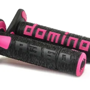 DOMINO MANETKI (GRIPY) OFF ROAD NEW LAMELAR DWUSKŁADNIKOWE KOLOR CZARNY/RÓŻOWY Hit sprzedaży