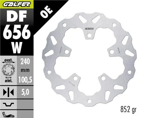 Darmowy zwrot GALFER TARCZA HAMULCOWA TYŁ CF MOTO 450MT ‘24- (WAVE FIXED) (240X100,5X5MM)