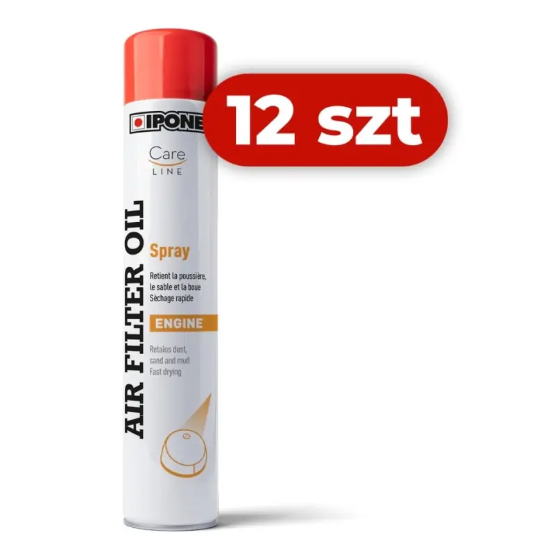 Tylko dziś IPONE SPRAY AIR FILTER OIL PŁYN (OLEJ) DO NASĄCZANIA FILTRÓW POWIETRZA W SPRAY‘U 750ML (CARELINE) (12) KARTON 12 SZTUK