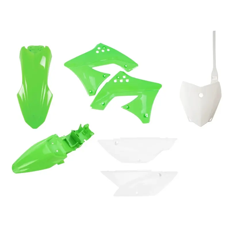 Sprawdź teraz POLISPORT KOMPLET PLASTIKÓW KAWASAKI KLX 110 ‘10-‘14 W ZESTAWIE TABLICA PRZEDNIA (8672700001) KOLOR ZIELONO BIAŁY OEM