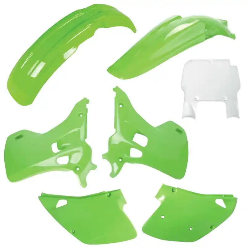 POLISPORT KOMPLET PLASTIKÓW (FULL KIT) KAWASAKI KX 125/250 ‘92 W ZESTAWIE TABLICA PRZEDNIA (8672800002) KOLOR ZIELONY OEM Niska cena