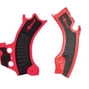 Niska cena RACETECH (RTECH) 2025/12 OSŁONY RAMY (KOMPLET) BI-MATERIAL SUPER GRIP HONDA CRF 450 R / RWE / RX ‘25, CRF 250 R / RX ‘25, KOLOR CZERWONY / CZARNY