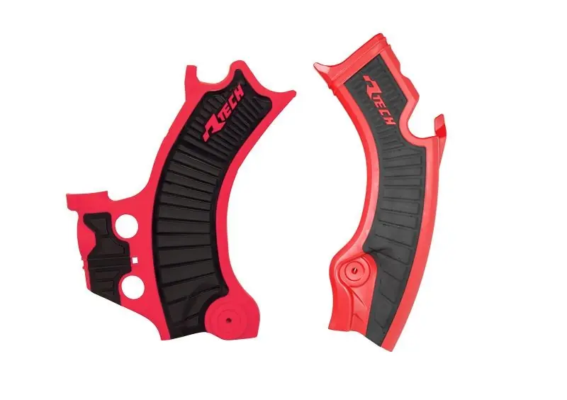 Niska cena RACETECH (RTECH) 2025/12 OSŁONY RAMY (KOMPLET) BI-MATERIAL SUPER GRIP HONDA CRF 450 R / RWE / RX ‘25, CRF 250 R / RX ‘25, KOLOR CZERWONY / CZARNY