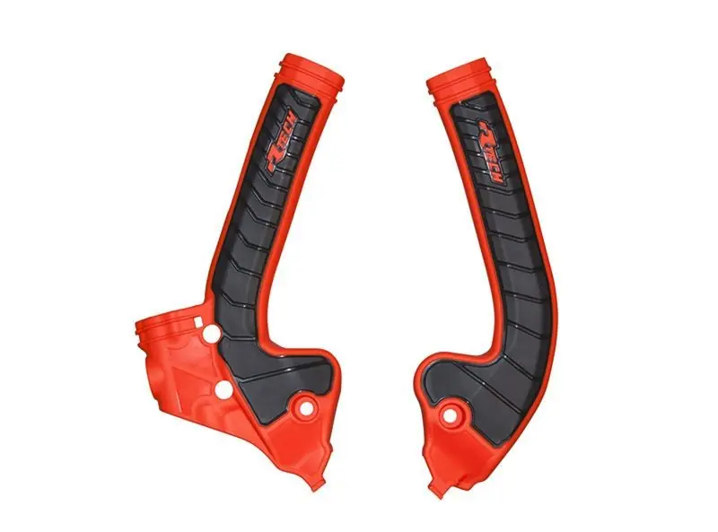 RACETECH (RTECH) 2025/12 OSŁONY RAMY (KOMPLET) BI-MATERIAL SUPER GRIP KTM SX 85 ‘18-‘24 KOLOR CZERWONY / CZARNY Łatwy zwrot